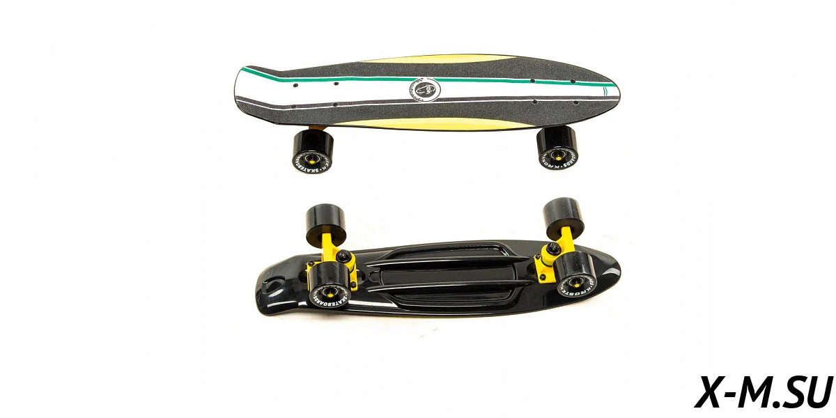 Скейтборд KROSTEK 22" пластик PC22 #10 / BLACK / YELOW Скейтборд KROSTEK 22" пластик PC22 #10 / BLACK / YELOW