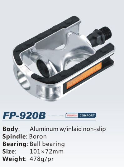 Педали бренд "VORON" FP-920B, алюминий/пластик, ось из бористой стали, шариковый подшипник, резьба 9