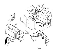 Капот и передняя крышка 2-Х ТАКТНОГО ПЛМ MERCURY 75 Серийный номер от 0A996142 до 0B240450
