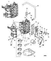 Блок цилиндров 4-Х ТАКТНОГО ПЛМ MERCURY 30 Серийный номер от 0T409000 до 1B226999