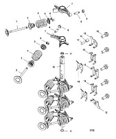 Впускные, выпускные клапаны 4-Х ТАКТНОГО ПЛМ MERCURY 50 Серийный номер от 1C000001 до 1C050251