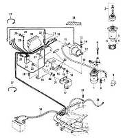 Компоненты электрического стартера 2-х тактного ПЛМ MERCURY 30 M Серийный номер от 0N055505 и выше