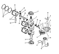 Коленчатый вал, поршни и шатуны 2-Х ТАКТНОГО ПЛМ MERCURY 60 Серийный номер от 7208333 до 0A721307