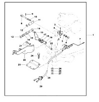 Комплект для дистанционного управления 2-х тактного ПЛМ MERCURY 5 M Серийный номер от 0T894439 и выше