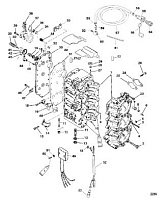 Блок цилиндров 2-Х ТАКТНОГО ПЛМ MERCURY 75 Серийный номер от 0P017000 до 0P325499