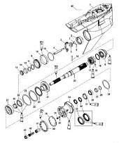 Корпус редуктора, карданный вал - обратное вращение 4-Х ТАКТНОГО ПЛМ MERCURY 135 Серийный номер от 0P464488 до 0P514868
