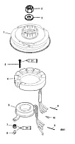 Маховик и статор (ручной) 2-Х ТАКТНОГО ПЛМ MERCURY 50EO Серийный номер от 0T980000 до 0T999999
