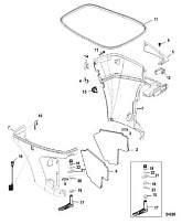 Низ капота 4-Х ТАКТНОГО ПЛМ MERCURY 80 Серийный номер от 0P459572 и выше
