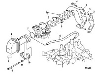 Впускной коллектор 4-Х ТАКТНОГО ПЛМ MERCURY F15 Серийный номер от 9973100 до 0P016999