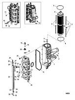 Зарядный кулер / впускной коллектор 4-Х ТАКТНОГО ПЛМ MERCURY 135 Серийный номер от 0P514869 и выше