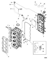 Головка цилиндра 4-Х ТАКТНОГО ПЛМ MERCURY 60 Серийный номер от 0P515897 и выше