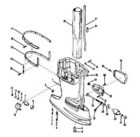 Корпус карданного вала (короткий)(длинный S / N-0C160935 и ниже) 2-Х ТАКТНОГО ПЛМ MERCURY 60 Серийный номер от 0B122930 до 0D000749