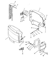 Капот и передняя крышка 2-Х ТАКТНОГО ПЛМ MERCURY 50EO Серийный номер от 9469200 до 9683054