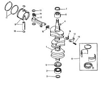 Коленчатый вал, поршни и шатуны 2-Х ТАКТНОГО ПЛМ MERCURY 60 Серийный номер от 9683055 до 9885344