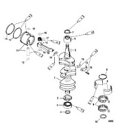 Коленчатый вал, поршни и шатуны 2-Х ТАКТНОГО ПЛМ MERCURY 55 Серийный номер от 0P017000 до 0P325499