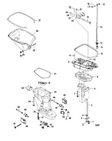 Корпус ведущего вала и выхлопная труба 2-Х ТАКТНОГО ПЛМ MERCURY 50EO Серийный номер от 0P017000 до 0P325499