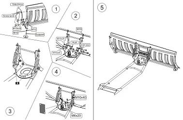 Отвал для снега с универ. креплением (черный) 150 мм